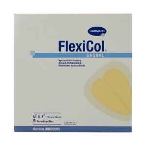 DRESSING, HYDROCOLLOID SACRAL, FLEXICOL, 6"X7" (5/BX)