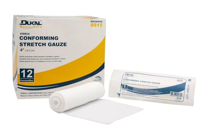 GAUZE, 4" STRETCH BANDAGES CONFORMING, STERILE EACH