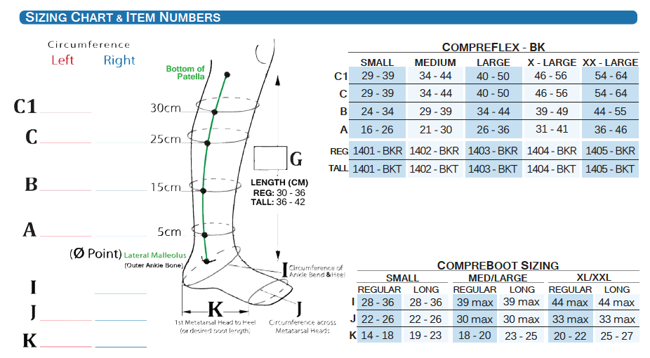 COMPREFLEX LITE, MED TALL BLACK 30-40MMHG, EACH, Omni Ordering