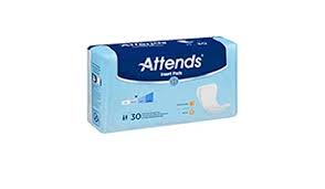 BLADDER CONTROL PADS, MODERATE ABSORBENCY, ATTENDS 18\" 30/BAG